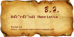 Böröndi Henrietta névjegykártya