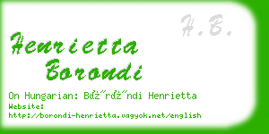 henrietta borondi business card